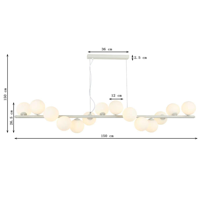 Hanglamp Scala Balls 150cm zwart en wit Kare Design
