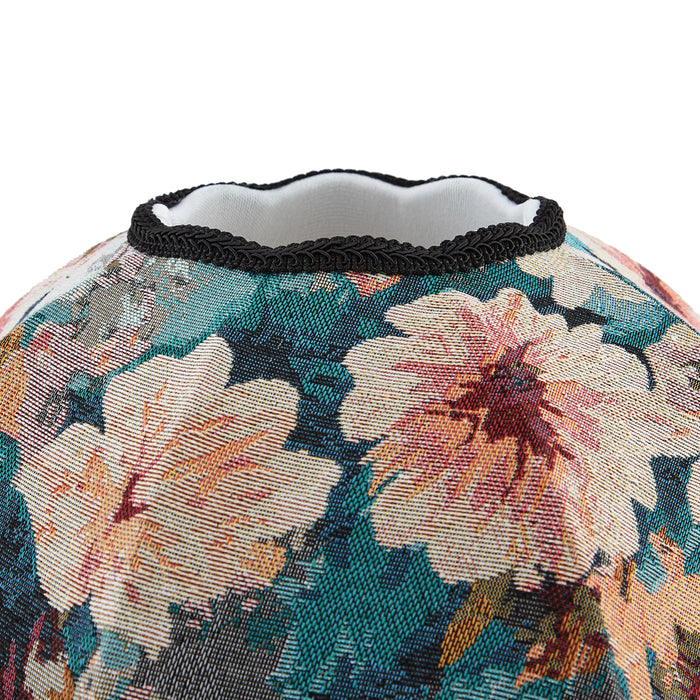 QAZQA Stoffen lampenkap bloemen dessin met witte binnenkant