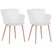 Beliani - SUMKLEY - Eetkamerstoel - Wit - Synthetisch materiaal