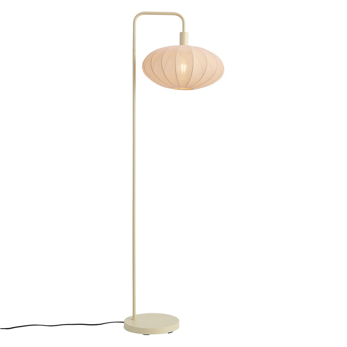 QAZQA Japandi vloerlamp beige met stoffen crème kap - Bida