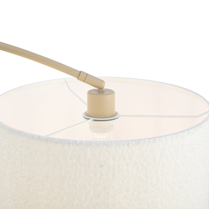 QAZQA Moderne booglamp beige met teddy kap - Vinossa