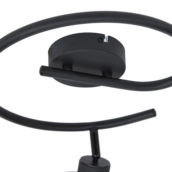 QAZQA Design plafondspot zwart met smoke glas rond 3-lichts - Domo