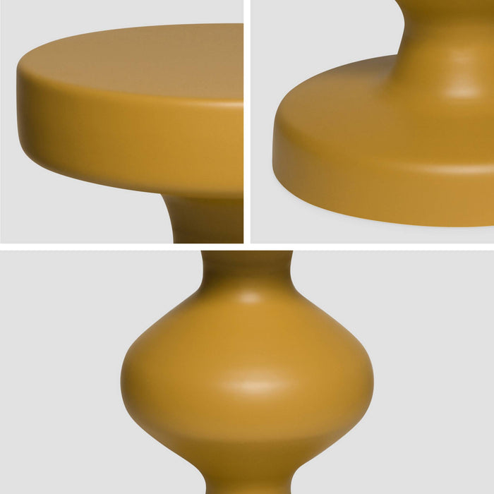 sweeek - Bijzettafel, bankuiteinde, metalen nachtkastje, Ø29,5 x H