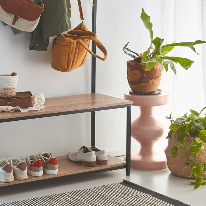 sweeek - Bijzettafel, bankuiteinde, metalen nachtkastje, Ø29,5 x H