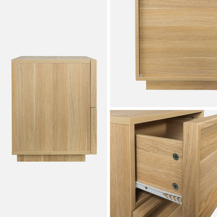 sweeek - Nachtkastje houtlook 2 lades (set van 2)