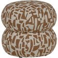 WOOOD Anic Poef - Polyester - Grafisch Patroon - Bruin - 40x43x43