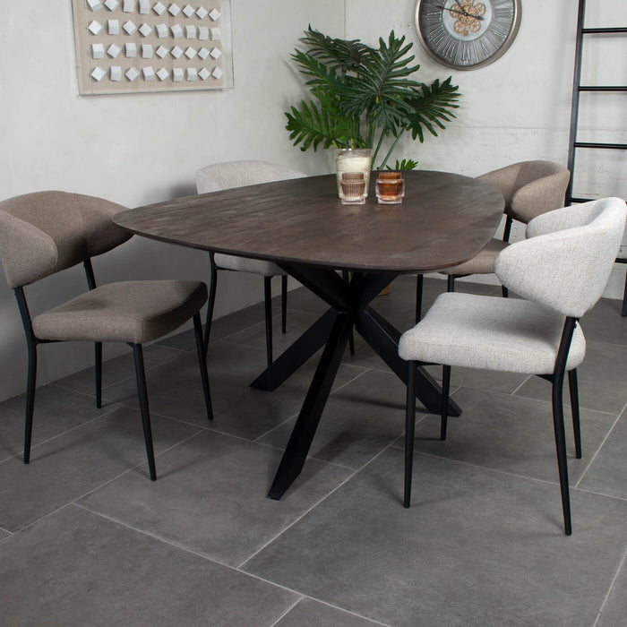 Giga Meubel - Eettafel Kiezel - Bruin 200cm - Matrix-Poot - Tafel Owen