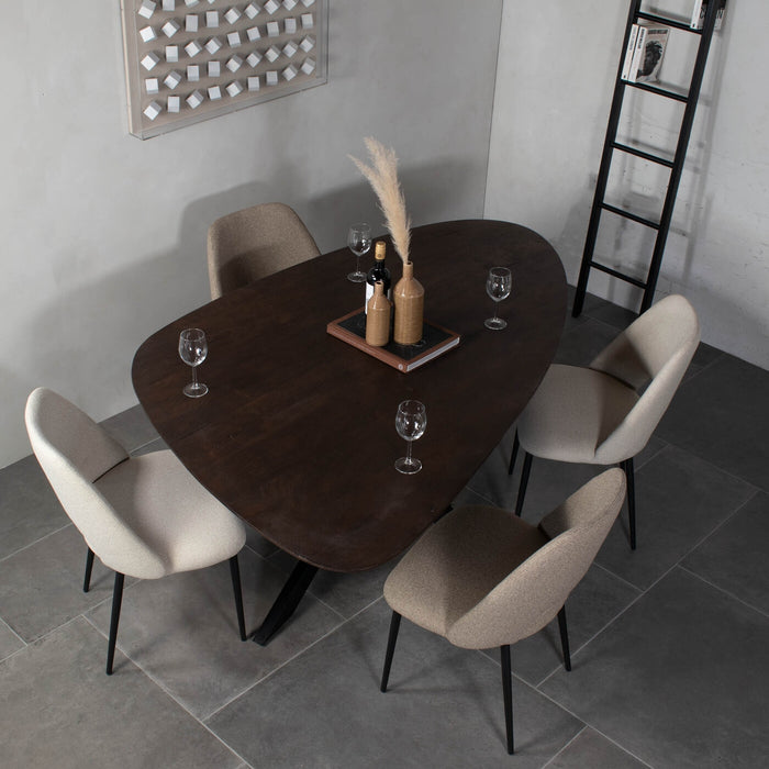 Giga Meubel - Eettafel Kiezel - Bruin 200cm - Matrix-Poot - Tafel Owen