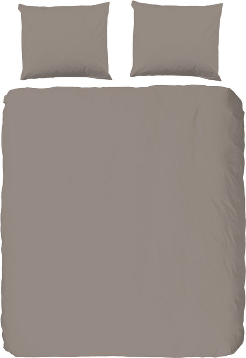 Hip Dekbedovertrek Katoen Satijn Uni - clay