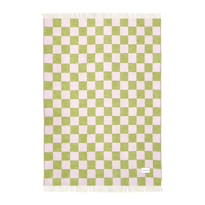 Maison Deux Checkerboard Plaid - Kiwi / Roze