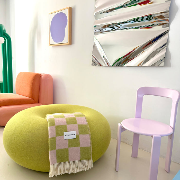 Maison Deux Checkerboard Plaid - Kiwi / Roze