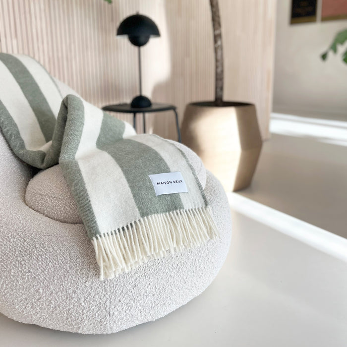 Maison Deux Rough Stripe Plaid - Agave