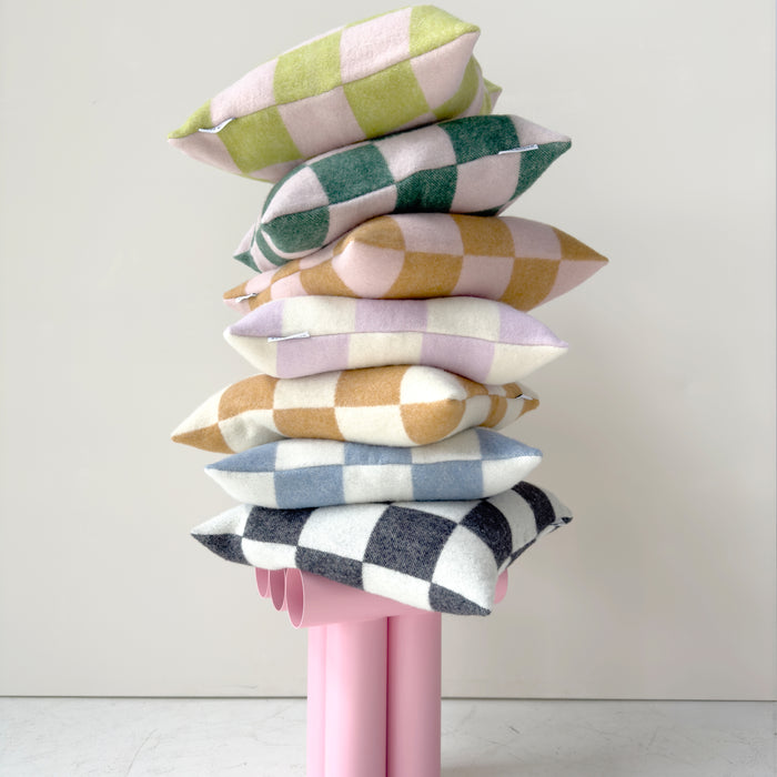 Maison Deux Checkerboard Kussenhoes - Zwart / Wit