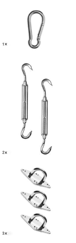 Platinum bevestigingsset voor schaduwdoek - Chromen schaduwdoek