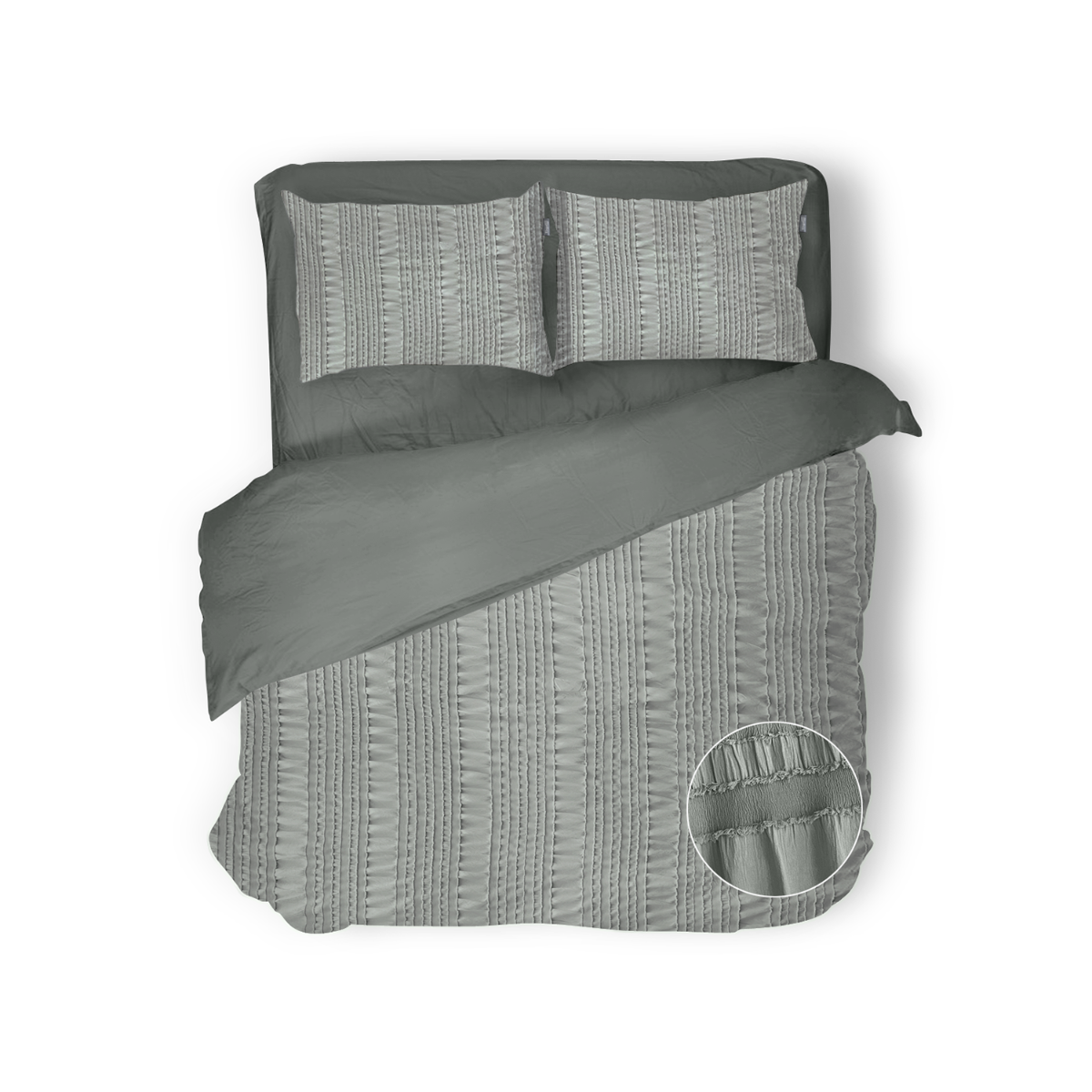 Eleganzzz Dekbedovertrek Micropercal Pure Stitches - soft green