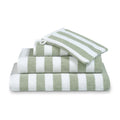 Handdoek Verona Stripes Smoke Green | 70 x 140 cm | Wit | Groen