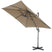 ACAZA Zweefparasol - Zweefparasols - Zweefparasol vierkant - 250x250 cm - Vierkant Zeil - Sterke Zweef Parasol - Taupe