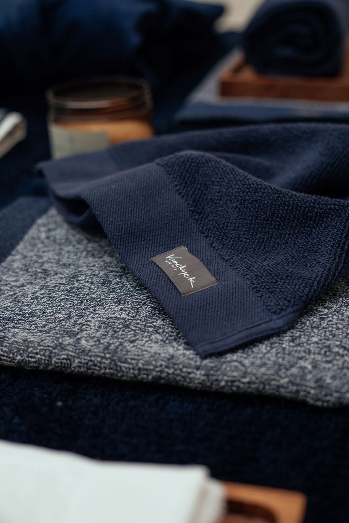 Washand Home Mouliné Blue Ink | Blauw | Katoen