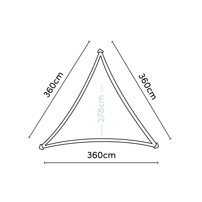 Platinum Coolfit Shade sail triangle 360x360x360 - Anthracite - Met