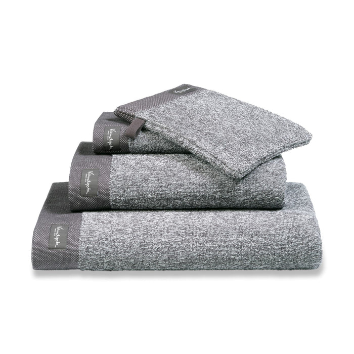 Washand Home Mouliné Off Black | Zwart | Grijs | Katoen