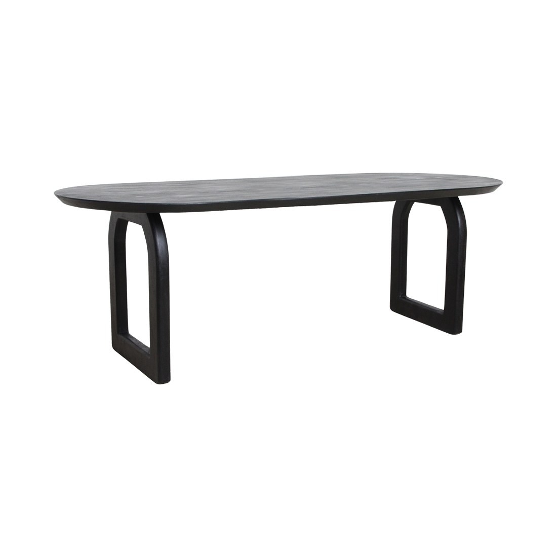 Raw Materials Bullnose eettafel open onderstel zwart - 200 cm