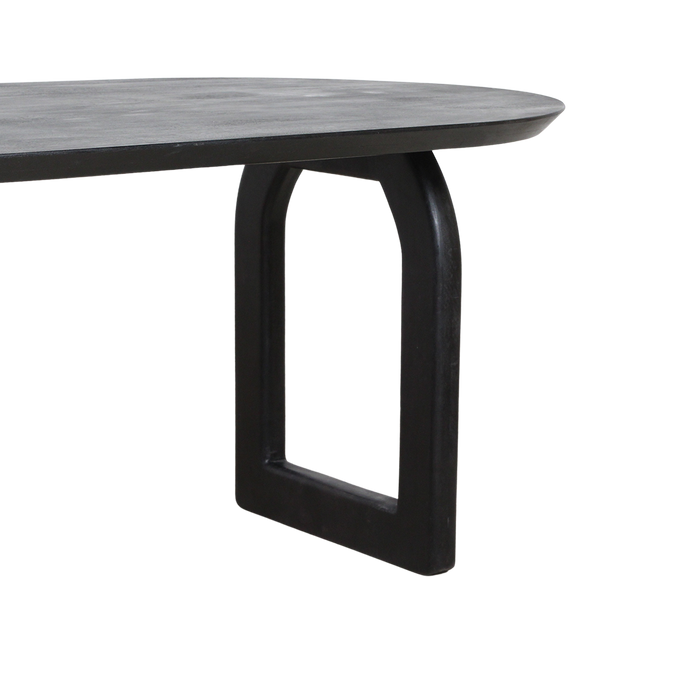 Raw Materials Bullnose eettafel open onderstel zwart - 200 cm