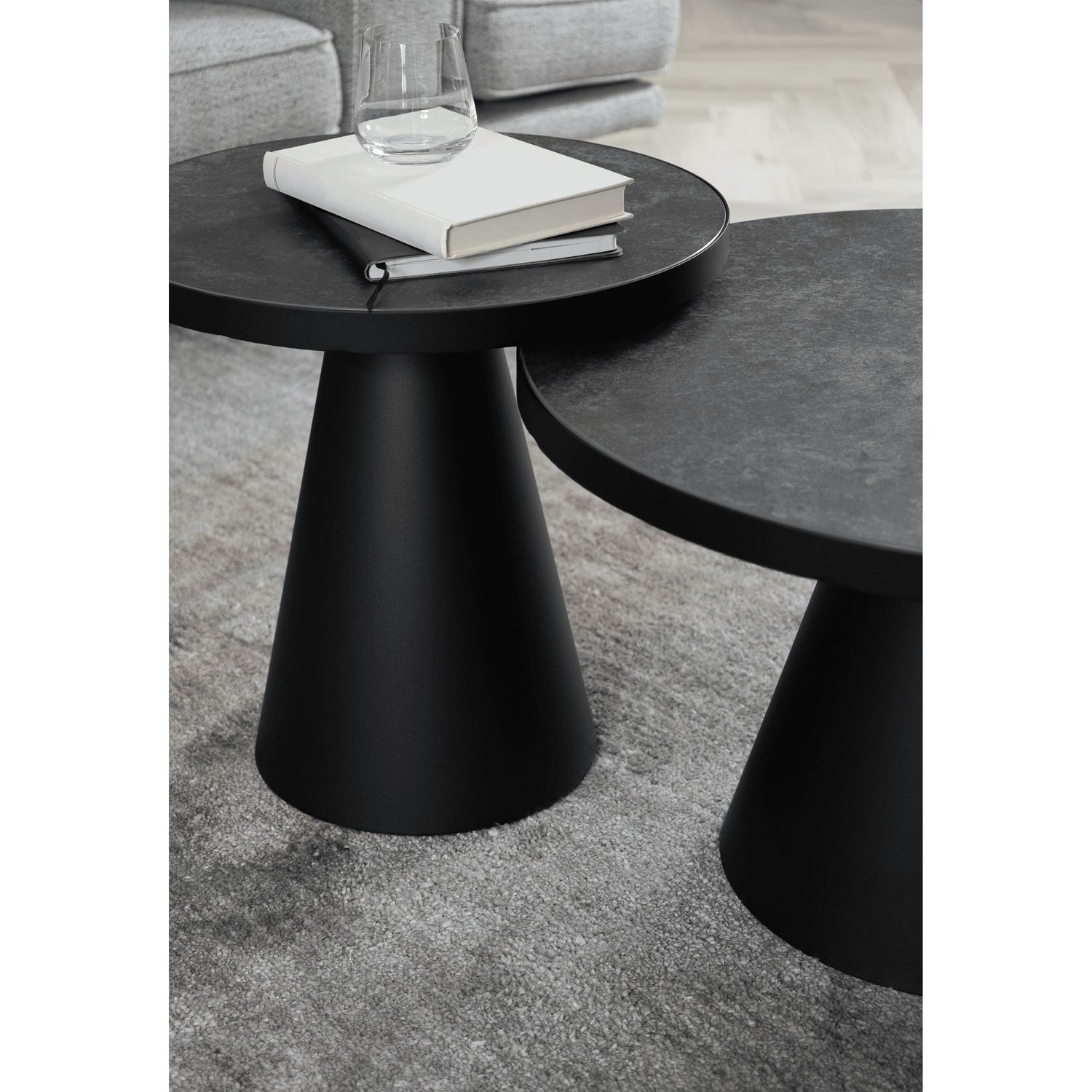 Rebellenclub Salontafel Leeds Rond S Ø45 cm - Zwart Keramiek