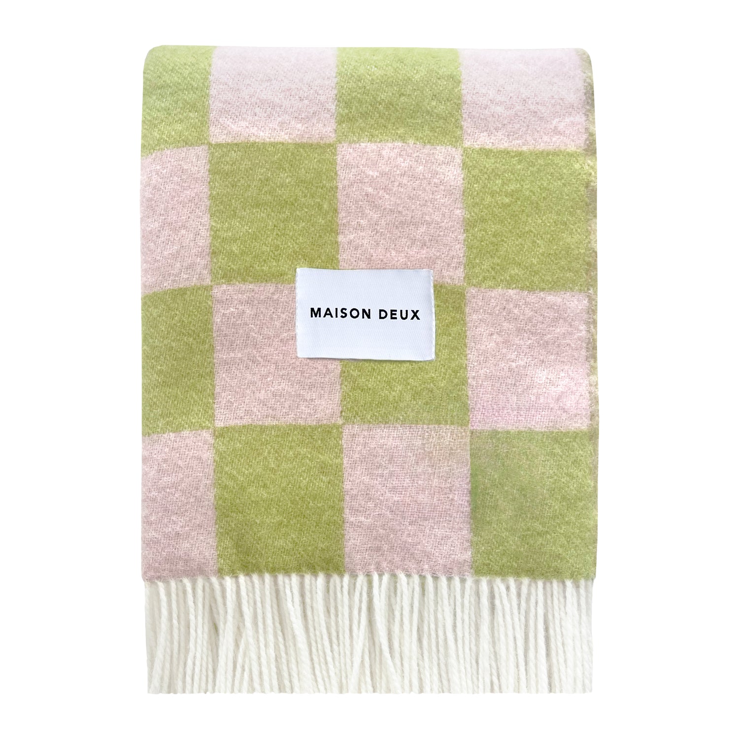 Maison Deux Checkerboard Plaid - Kiwi / Roze