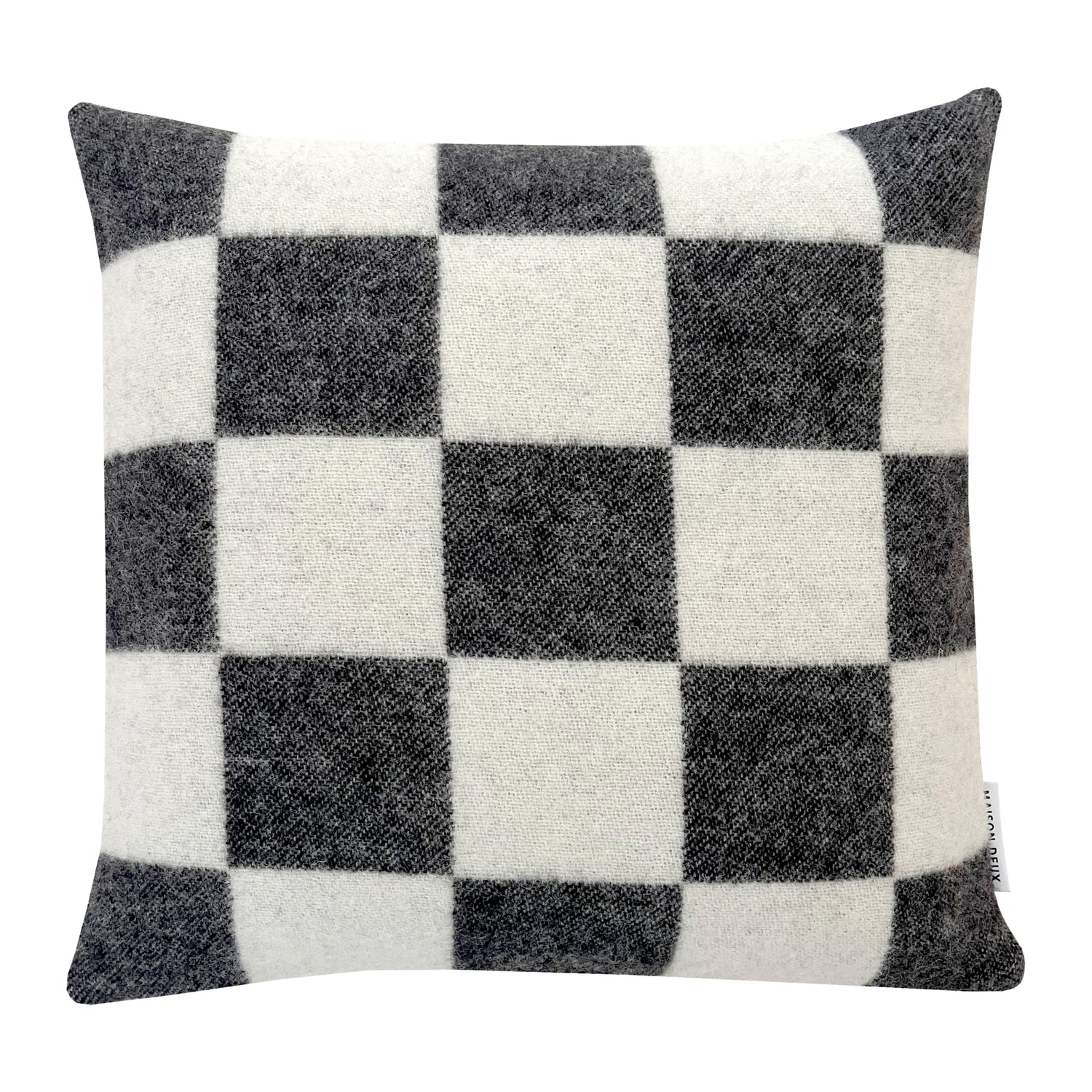 Maison Deux Checkerboard Kussenhoes - Zwart / Wit