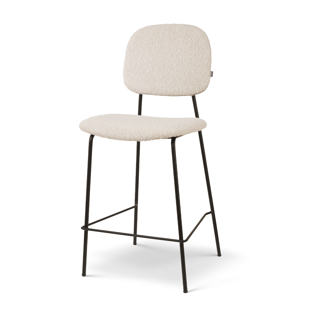 Nolon Jasmijn Barkruk Bouclé Beige - Zwart - 65 cm