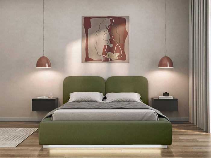 Selsey Design Bedframe Cremona velvet 160 x 200 cm met verlichting en