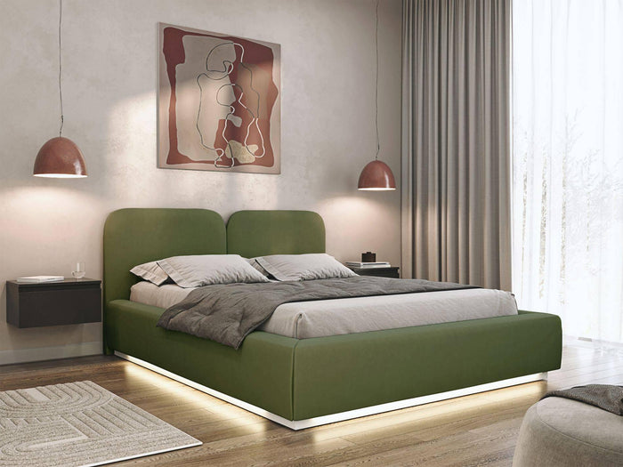 Selsey Design Bedframe Cremona velvet 140 x 200 cm met verlichting en