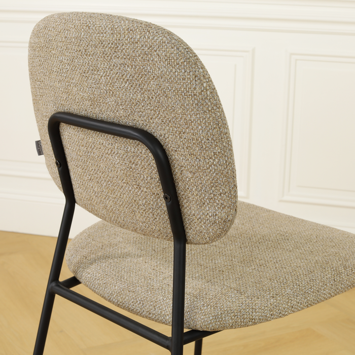 Nolon Jasmijn Barkruk Taupe Melange - Zwart - 65 cm