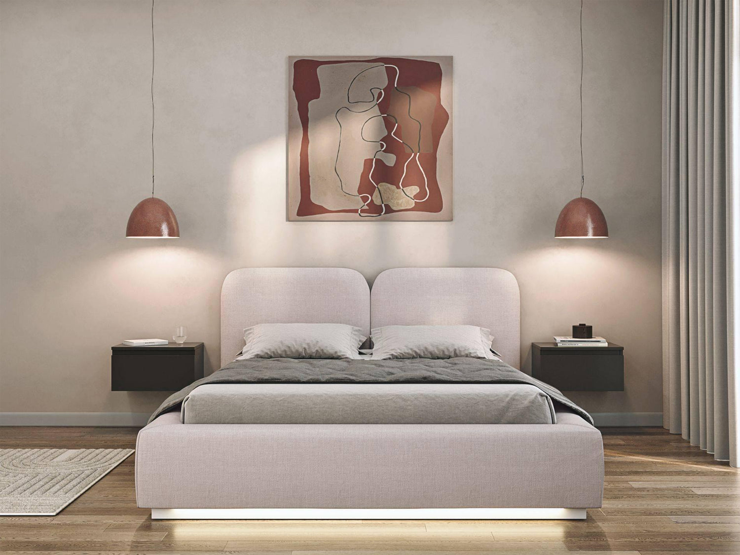 Selsey Design Bedframe Cremona chenille 160 x 200 cm met verlichting