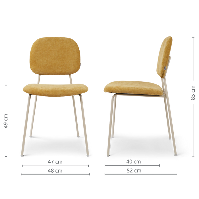 Nolon Jasmijn Eetkamerstoel Warm Oker - Grijsbeige