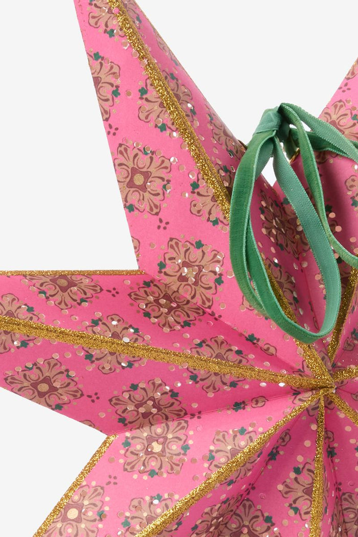 Sissy-Boy Roze kerstster met led-licht medium