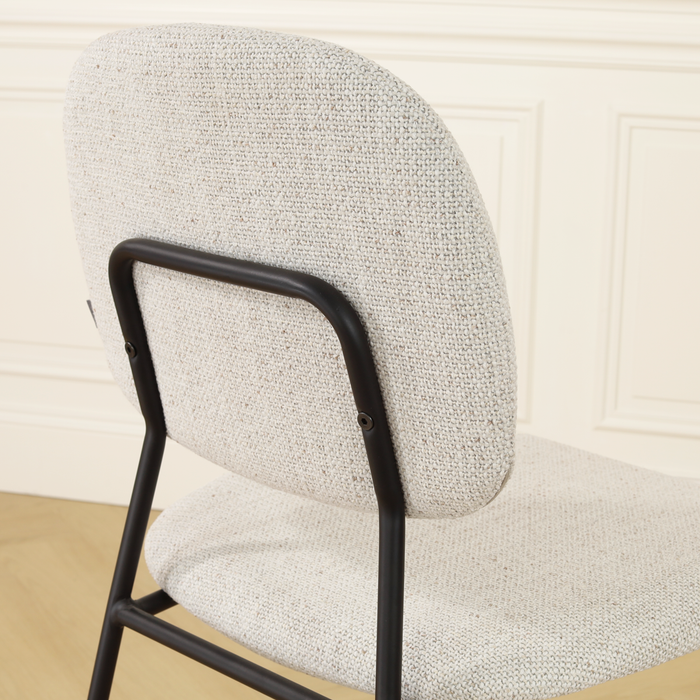 Nolon Jasmijn Eetkamerstoel Beige Melange - Zwart