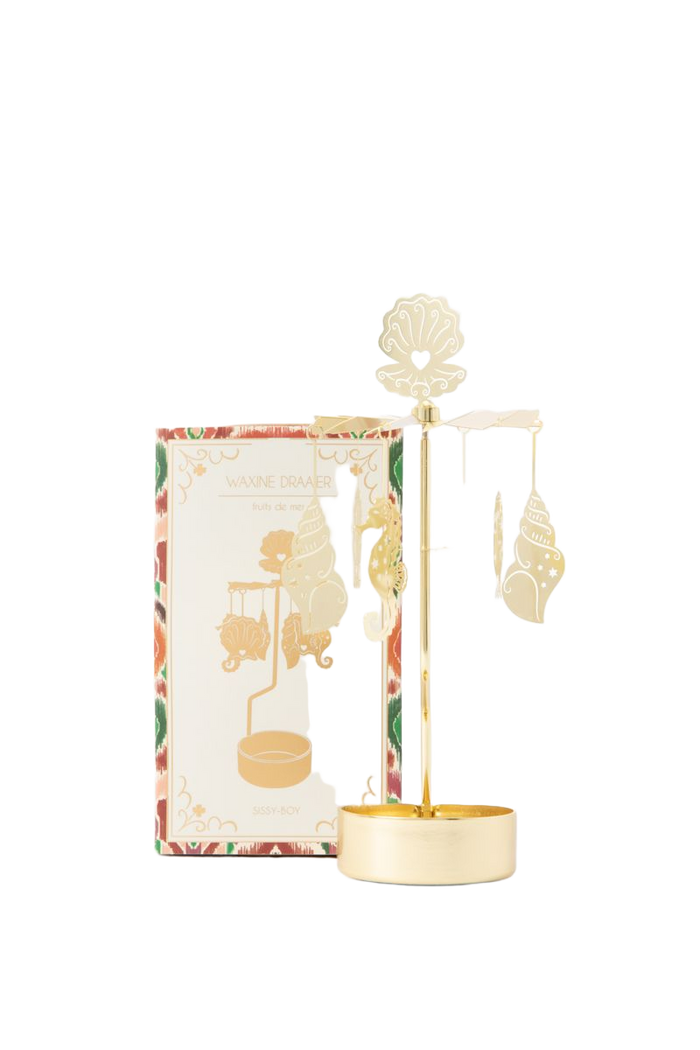 Sissy-Boy Gouden waxinelichthouder met schelpjes