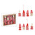 SVJ Kersthanger Winter kind - 3x20x16 cm - Textiel - Rood - Set van 8