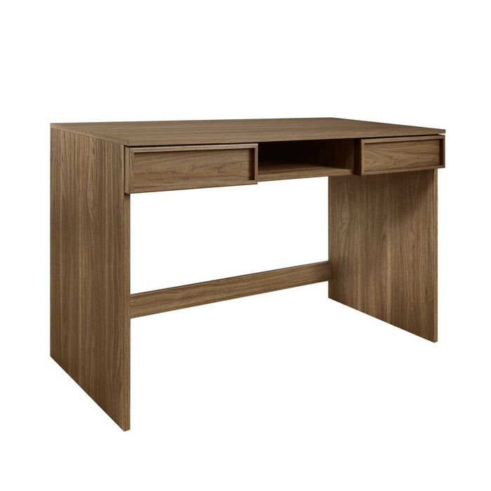 sweeek - Bureau houteffect 2 lades en 1 nis 120cm