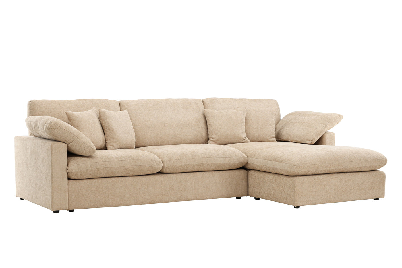 Fjôrd - Hoekbank Zand Stof - 297x182x85cm - Amalfi