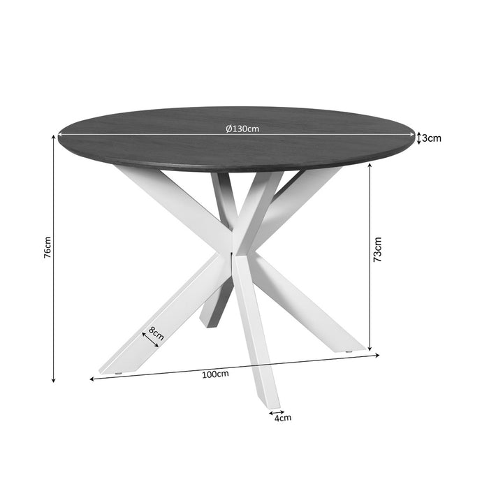 StarFurn - Eettafel Rond Naturel Hout - 130x130x76cm - Madison