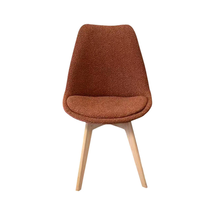 sweeek - Getextureerde bouclé Scandinavische stoelen met beukenhouten