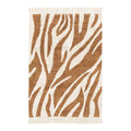 sweeek - Katoenen binnentapijt, bruin zebramotief en franjes