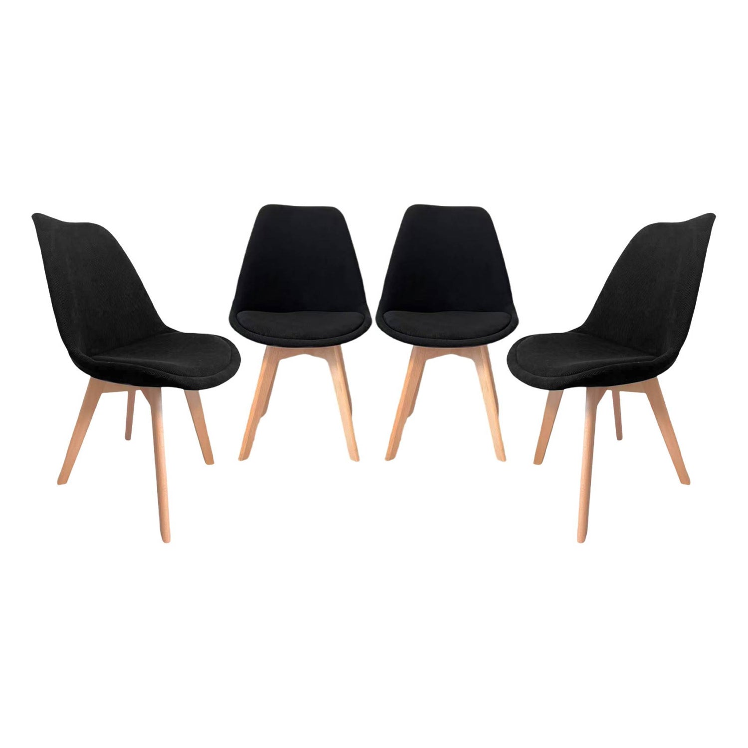 sweeek - Corduroy Scandinavische stoelen met beukenhouten poten (set