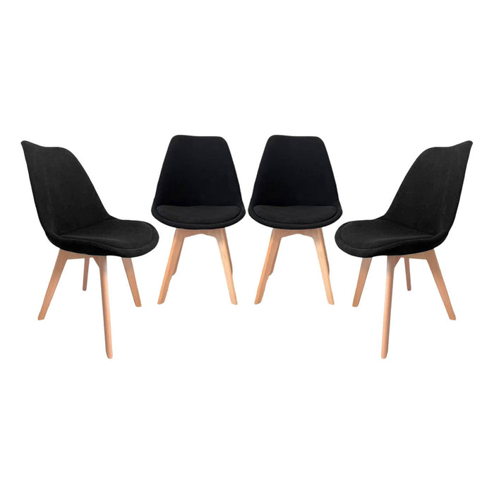 sweeek - Corduroy Scandinavische stoelen met beukenhouten poten (set