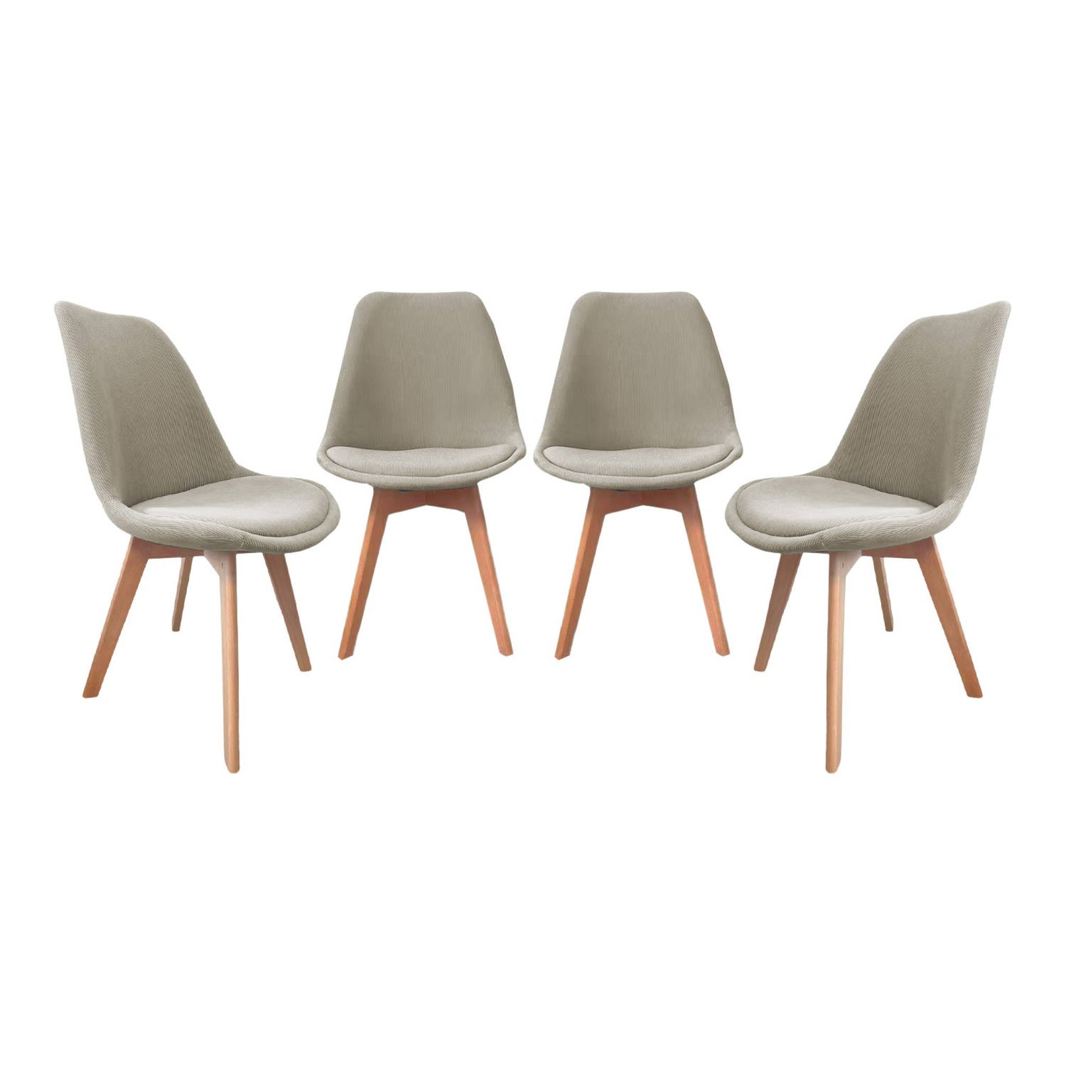 sweeek - Corduroy Scandinavische stoelen met beukenhouten poten (set