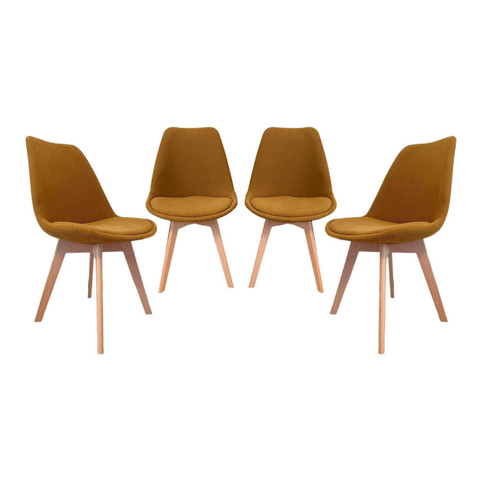 sweeek - Corduroy Scandinavische stoelen met beukenhouten poten (set