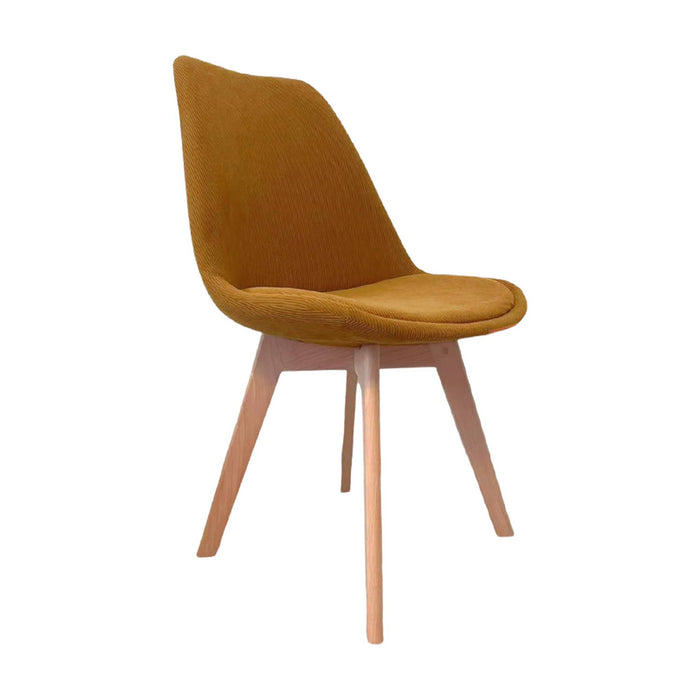 sweeek - Corduroy Scandinavische stoelen met beukenhouten poten (set