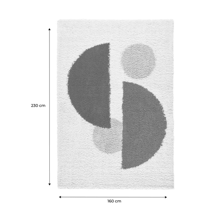 sweeek - Shaggy binnentapijt met cirkelpatronen beige, bruin, zwart